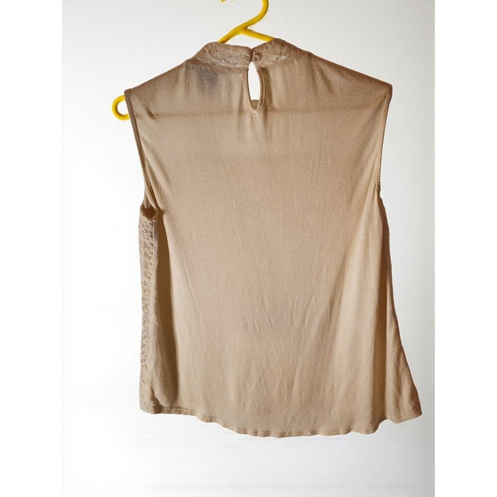 Simply Irresistible Cream Lace Sleeveless Top Women’s XL Keyhole Back - Picture 4 of 7